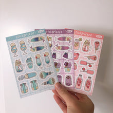 Load image into Gallery viewer, Aesthetic Drink Holographic Glitter Vinyl Stickers
