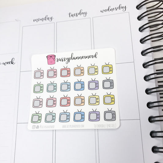 TV Icons Doodle Stickers