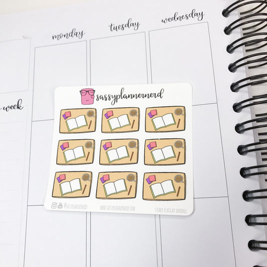 Study Desk Flatlay Stickers