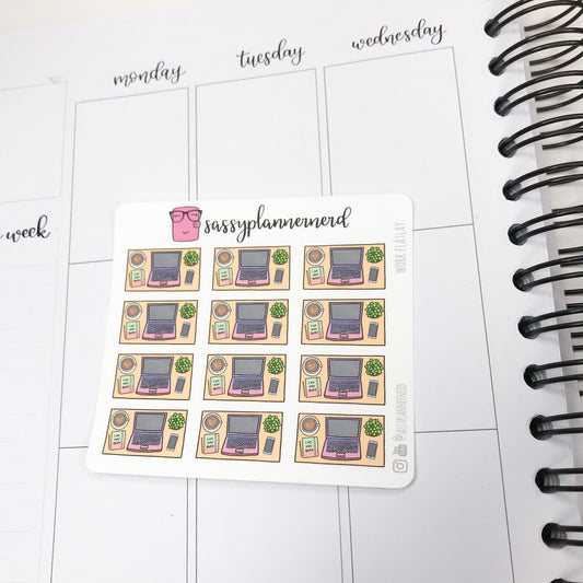 Work Desk Flatlay Stickers
