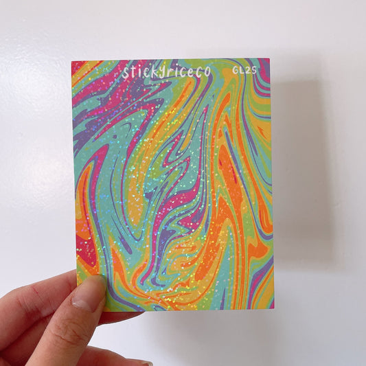Aesthetic Designs Bubble Alphabet Holographic Glitter Vinyl Stickers