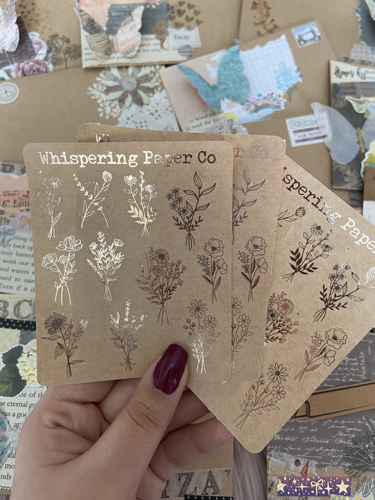 Wildflower Kraft Stickers Foil