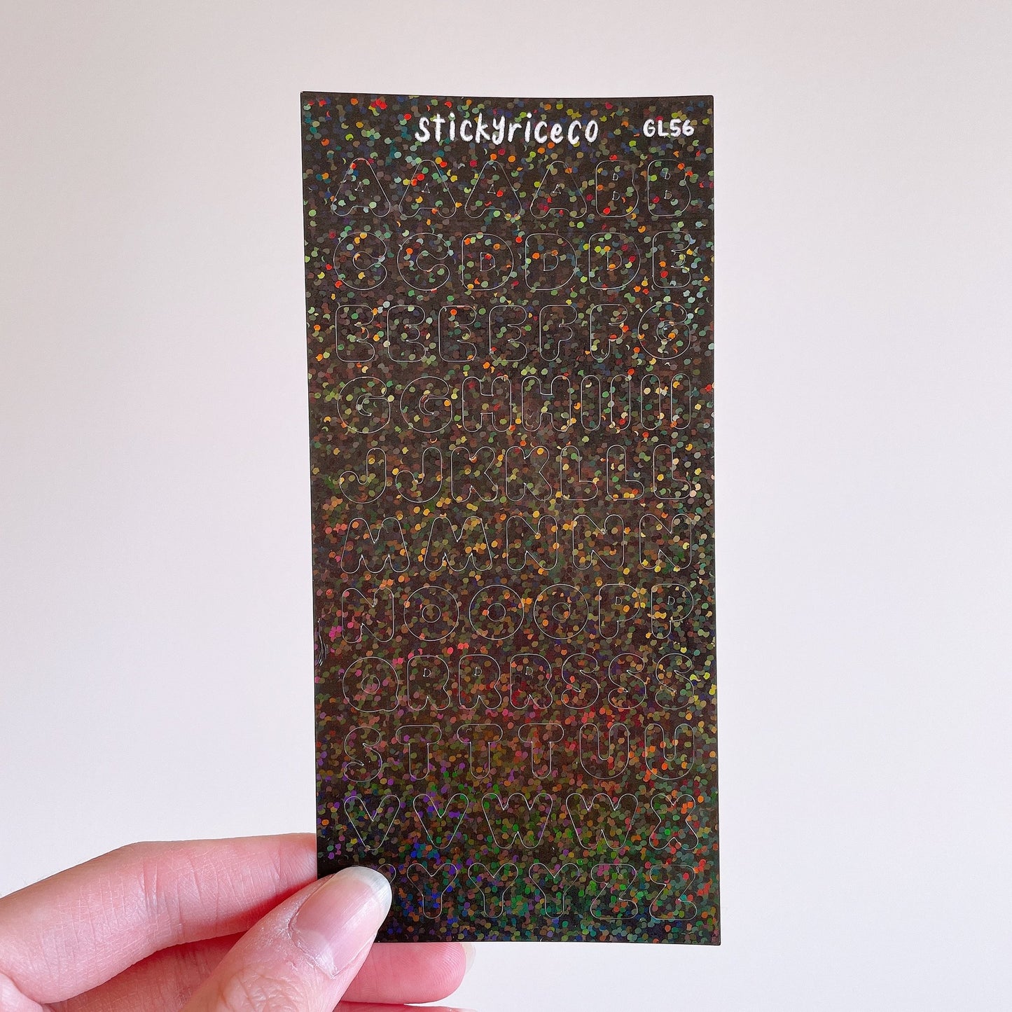 Vivid Colors Alphabet Holographic Glitter Vinyl Stickers