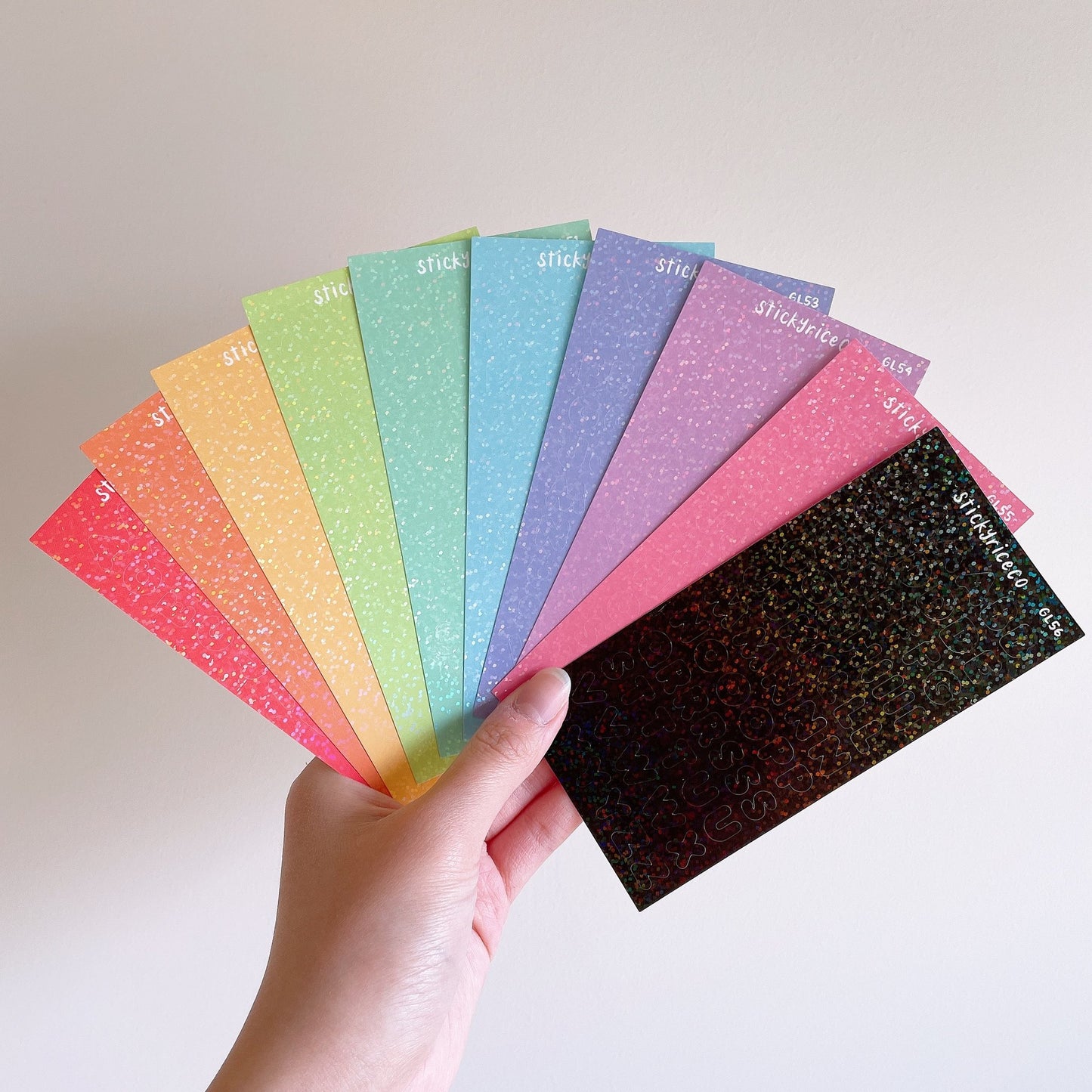Vivid Colors Alphabet Holographic Glitter Vinyl Stickers