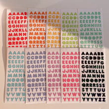 Load image into Gallery viewer, Vivid Colors Alphabet Holographic Glitter Vinyl Stickers
