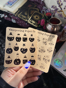 Potions Kraft Stickers with Foil