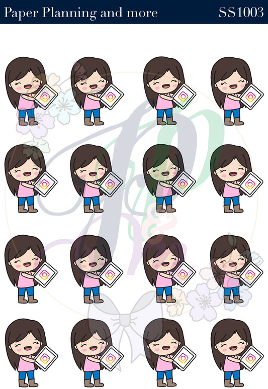 Instagram Brunette Sticker Sheet