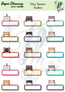 Kitty Banners Sticker Sheet