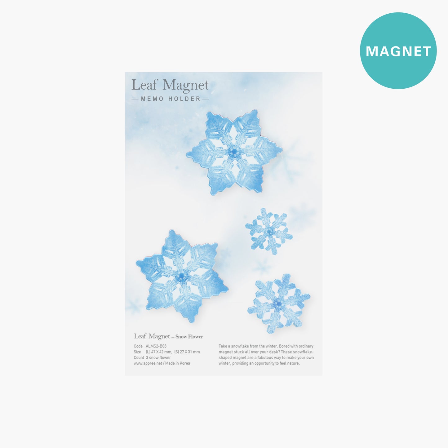 Appree Leaf Magnet - Snow Flower