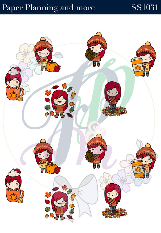 Little Ms Fall Sticker Sheet