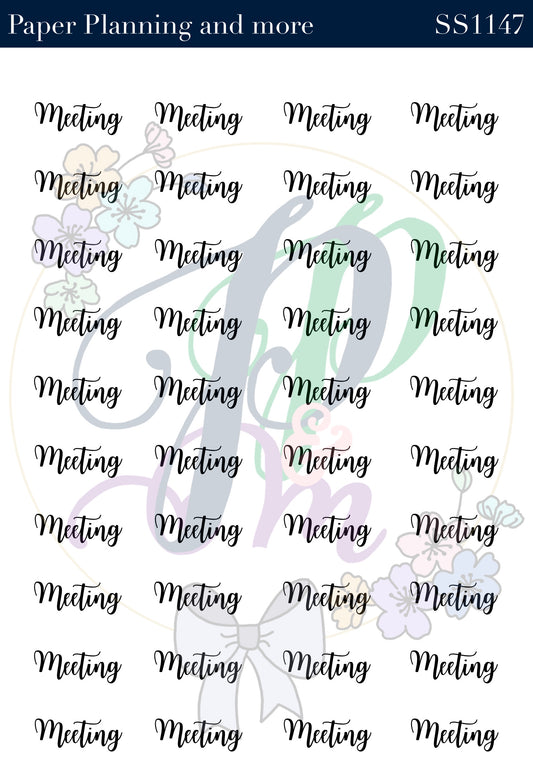 Meeting Handwritten Sticker Sheet