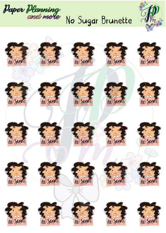 No Sugar Brunette Sticker Sheet