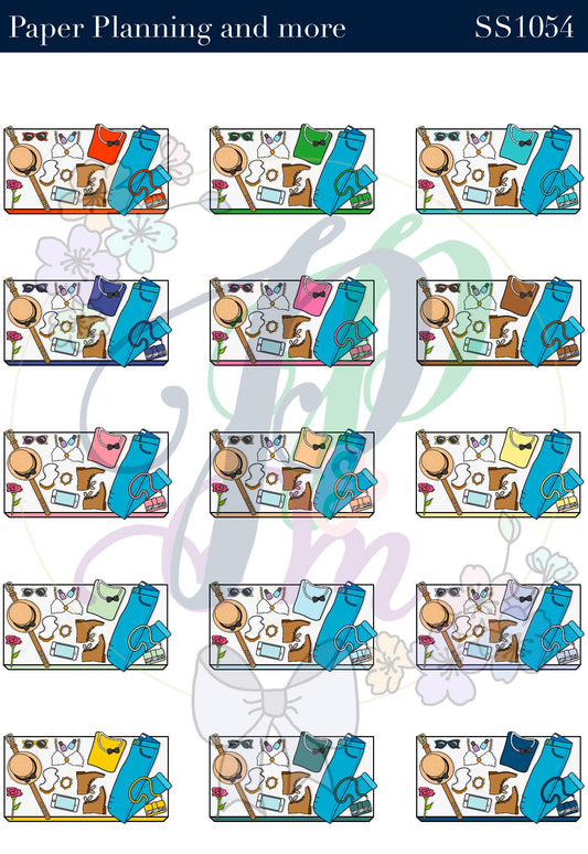 Outfit of the Day Flat Lay Sticker Sheet