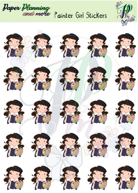 Painter Girl Sticker Sheet