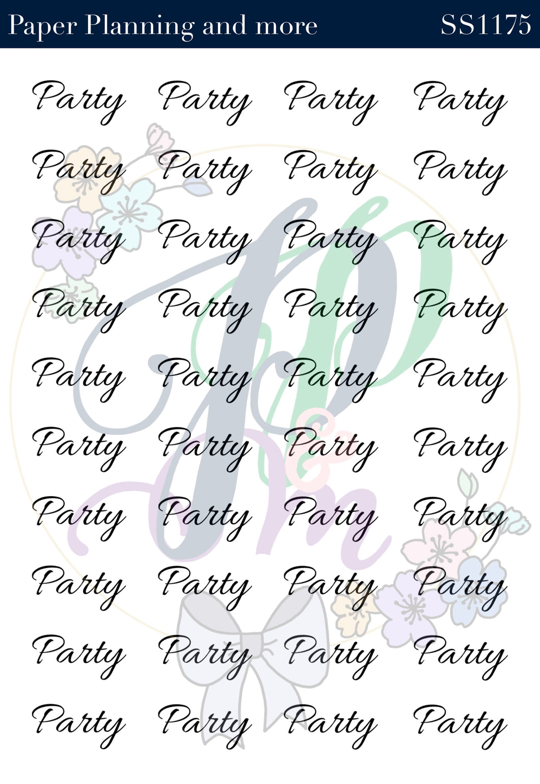Party Handwritten Sticker Sheet