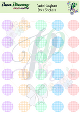 Load image into Gallery viewer, Pastel Gingham Dots Sticker Sheet
