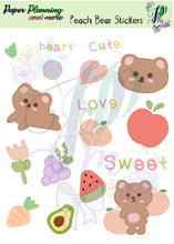 Load image into Gallery viewer, Peach Bear Sticker Sheet
