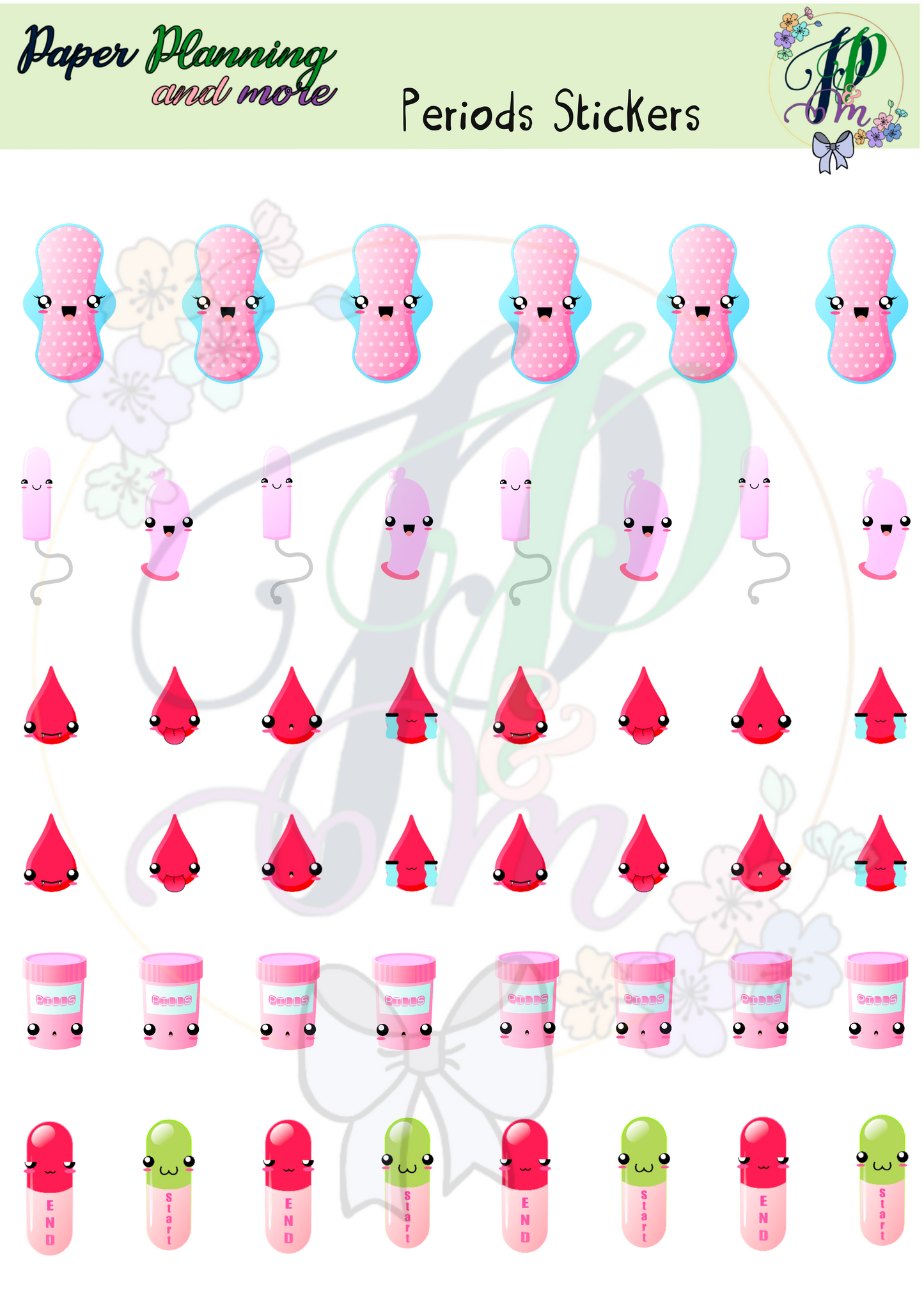 Periods Sticker Sheet