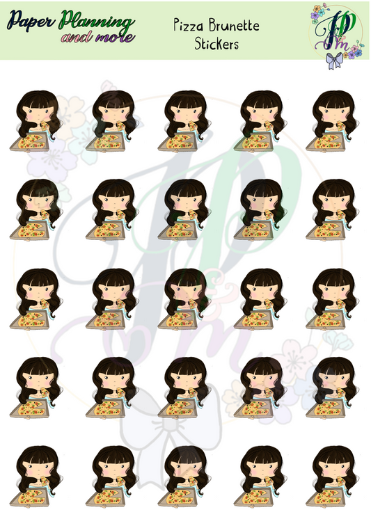 Pizza Brunette Sticker Sheet