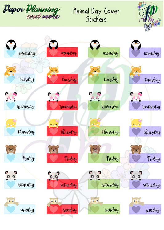 Animal Day Cover Sticker Sheet