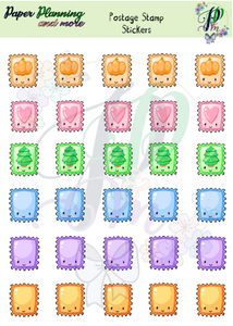 Postage Stamp Sticker Sheet