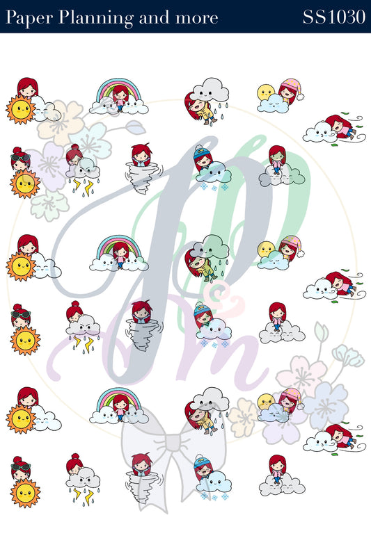Red Head Weather Sticker Sheet