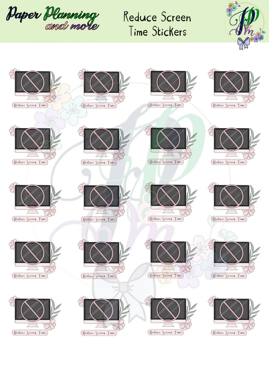 Reduce Screen Time Sticker Sheet