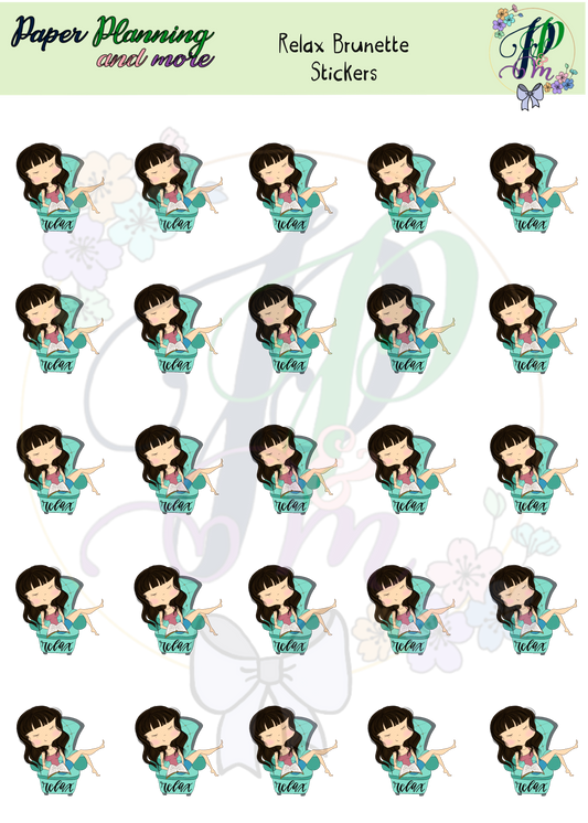 Relax Brunette Sticker Sheet