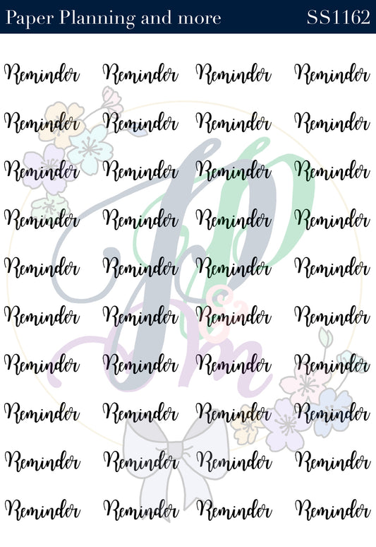 Reminder Handwritten Sticker Sheet