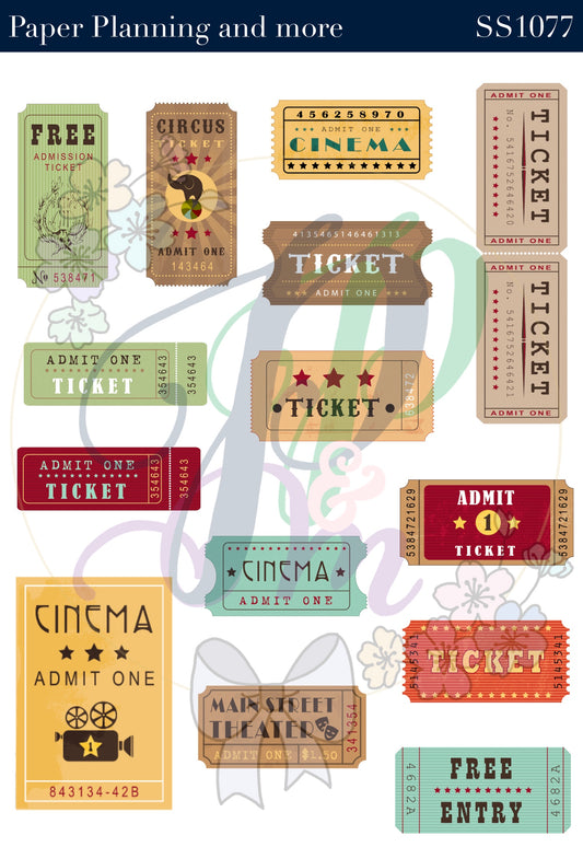Retro Tickets Sticker Sheet