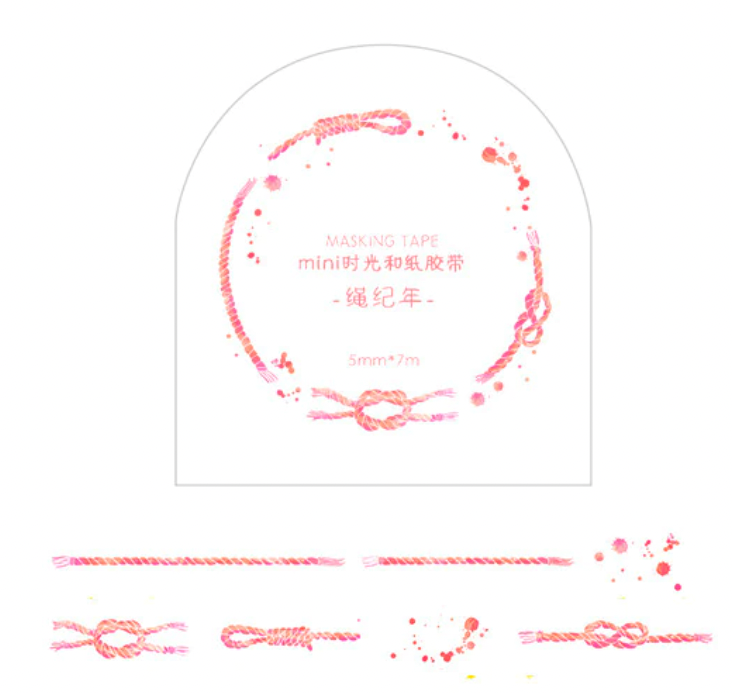 Pink Rope Ties Thin Washi Tape
