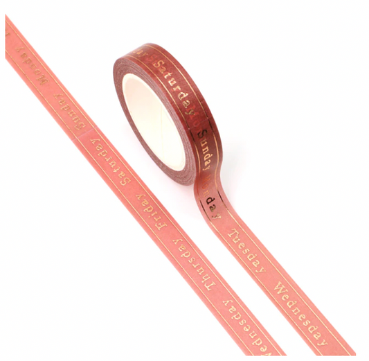 Days of the Week Gold Foiled Washi Tape