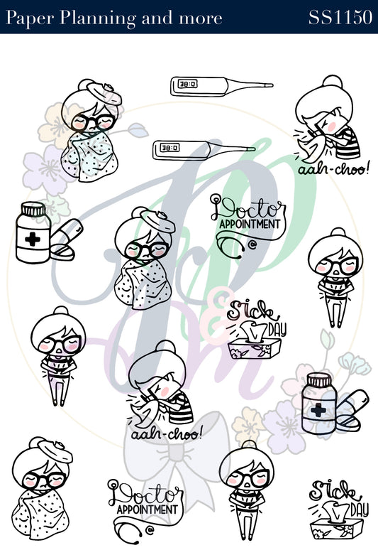 Sick Day Sticker Sheet