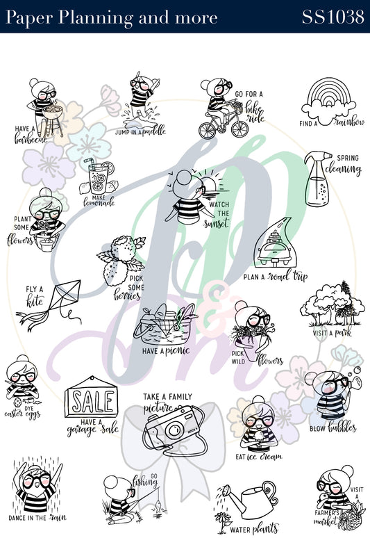 Spring Bucket List Sticker Sheet