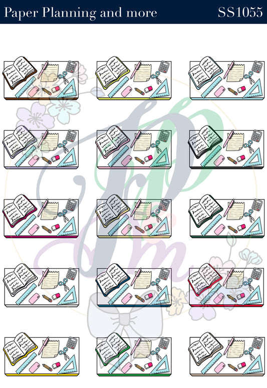 Study Desk Flat Lay Sticker Sheet