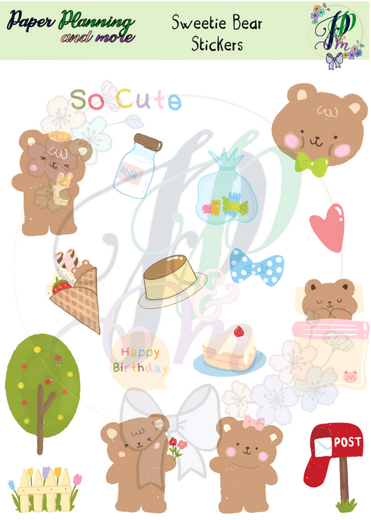 Sweetie Bear Sticker Sheet