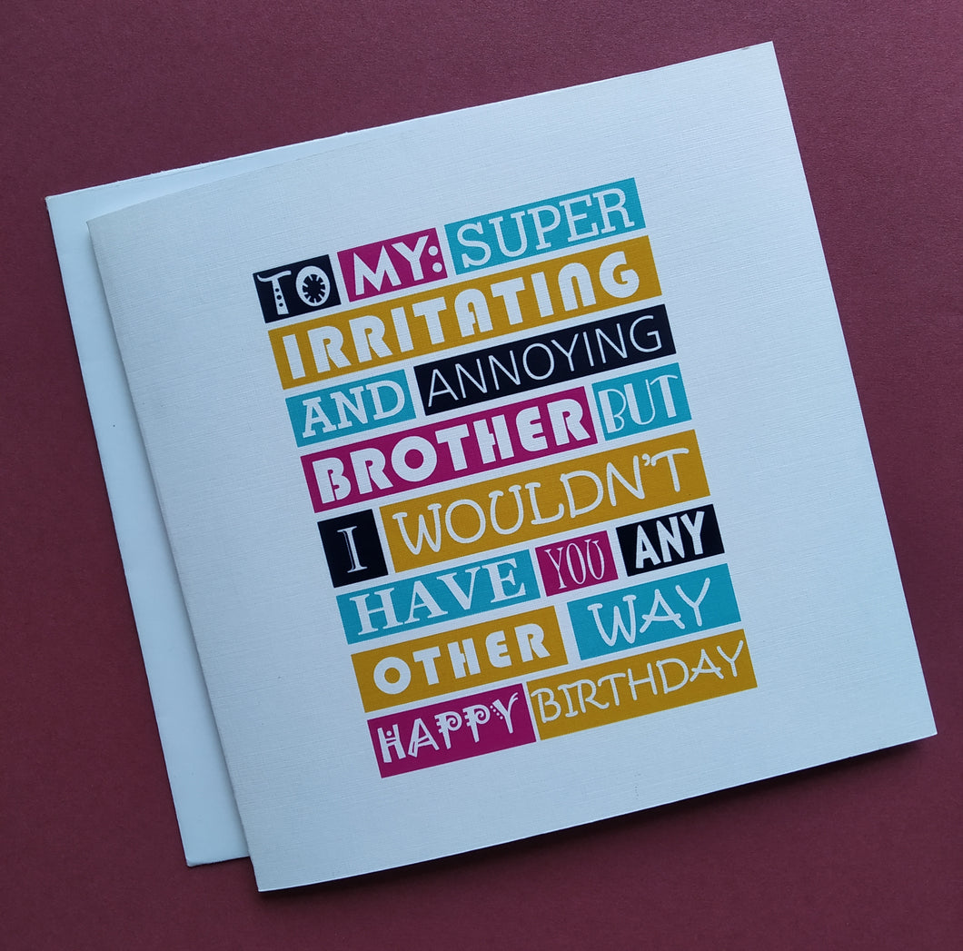Birthday Greeting Card For Brother