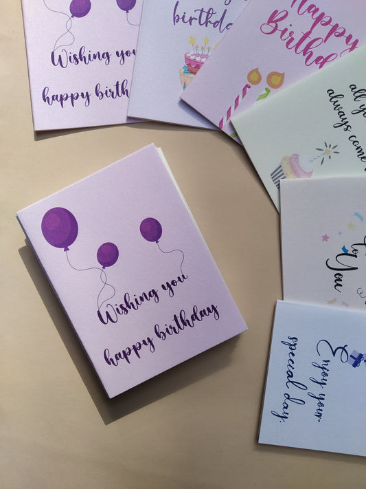 Mini Birthday Cards - Set of 5 cards & Envelopes
