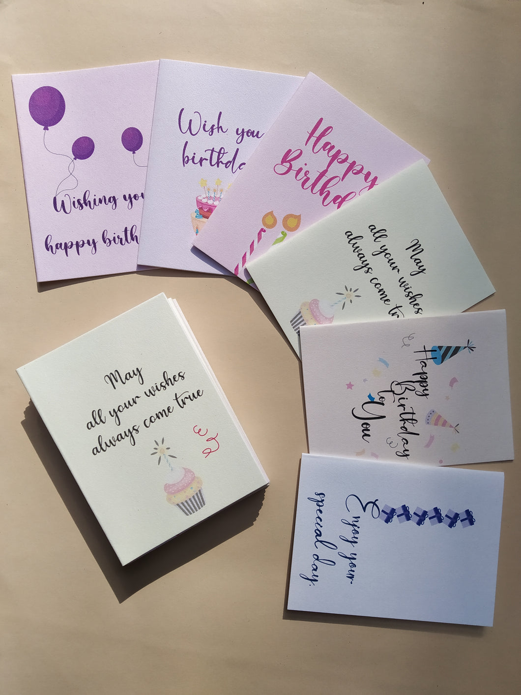 Mini Birthday Cards - Set of 5 cards & Envelopes