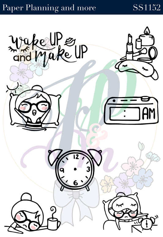 Wake Up and Make Up Sticker Sheet