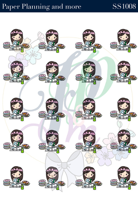Wash Dishes Sticker Sheet