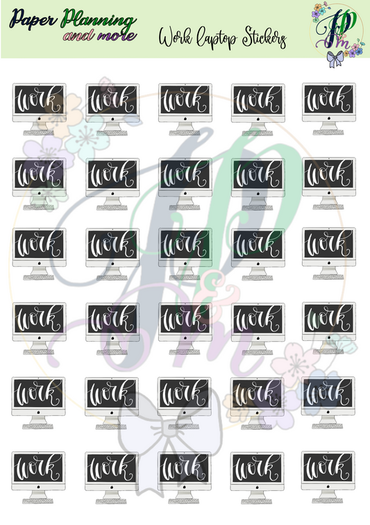 Work laptop Sticker Sheet