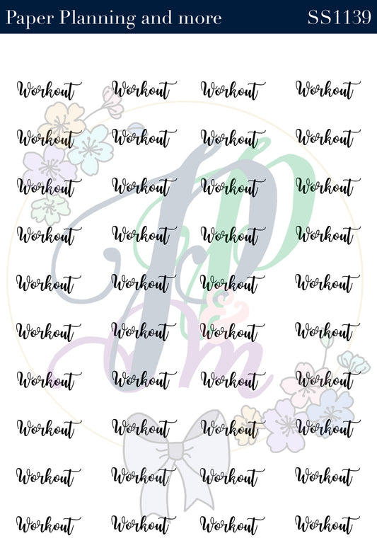 Workout Handwritten Sticker Sheet