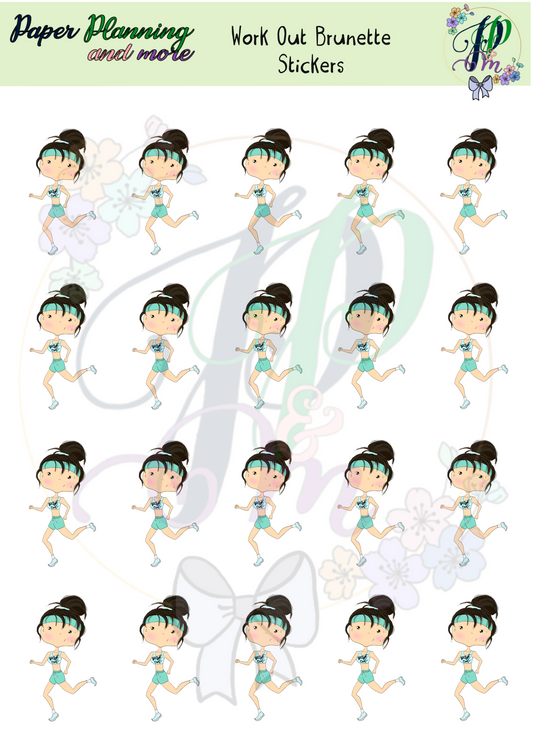 Work Out Brunette Sticker Sheet