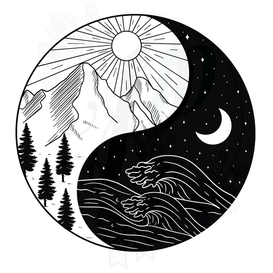 Yin Yang Die Cut Sticker