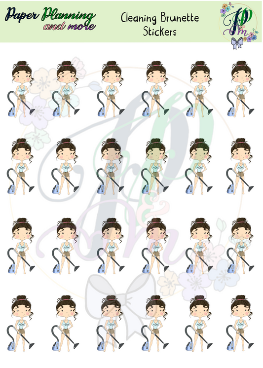 Cleaning Brunette Sticker Sheet