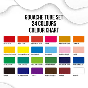 HIMI - Gouache Paint Tubeset - New Generation - 12 Ml Tubes- 24 Colours