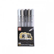 Load image into Gallery viewer, Sakura Moonlight Gelly Roll set of 5 Grey pens
