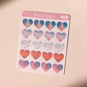 Sunset Sky Heart Stickers
