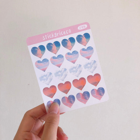 Sunset Sky Heart Stickers